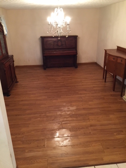The same floor fully cleaned and sanitized